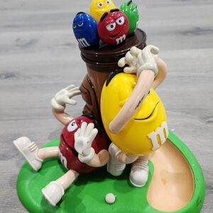 M&M's Mulligan-ville Golf Vintage Collectible Candy Dispenser Yellow & Red